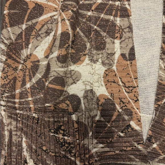 Chicos open front floral women’s cardigan 3/4 sleeve cotton/linen blend, size 1 - Picture 2 of 5